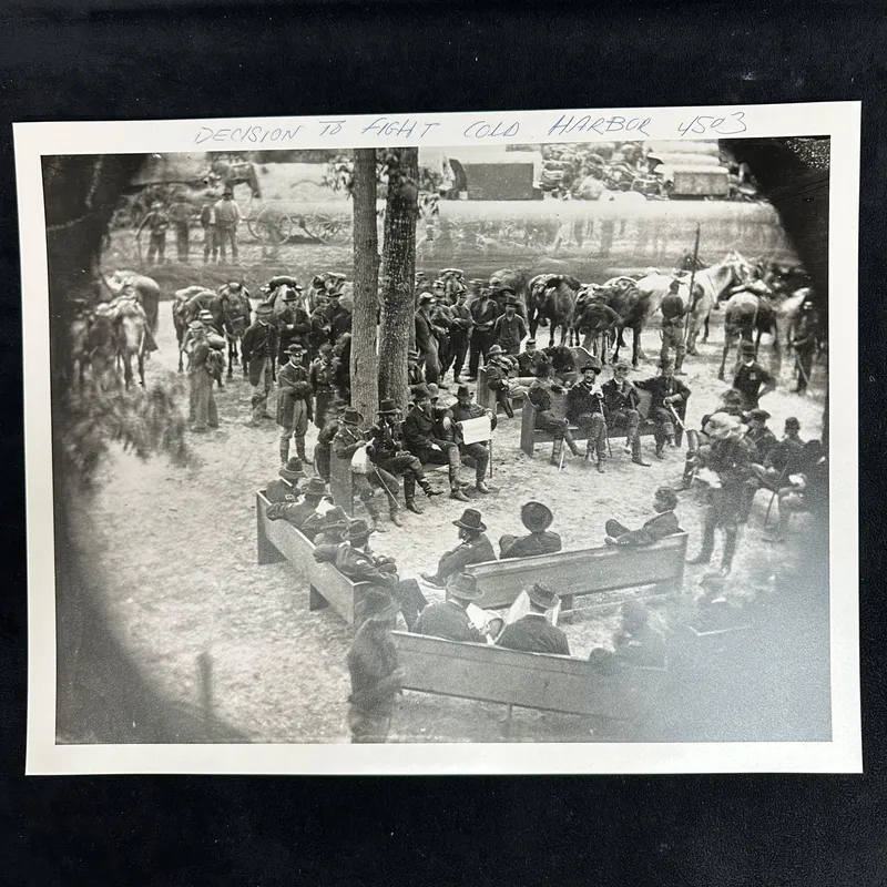 Decision to Fight at Cold Harbor 1863 Civil War Command Meeting Silver Gelatin Print from auction in Orlando, Florida — image 3