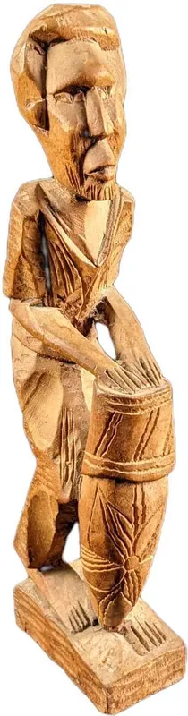 Carved Art Sculpture Man Playing On Ornate Drum Wood Folk from auction in Orlando, Florida — image 38
