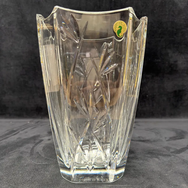 Waterford Crystal Bamboo Pattern 10 inch Lead Crystal Vase Made in Ireland R240 from auction in Orlando, Florida — image 5
