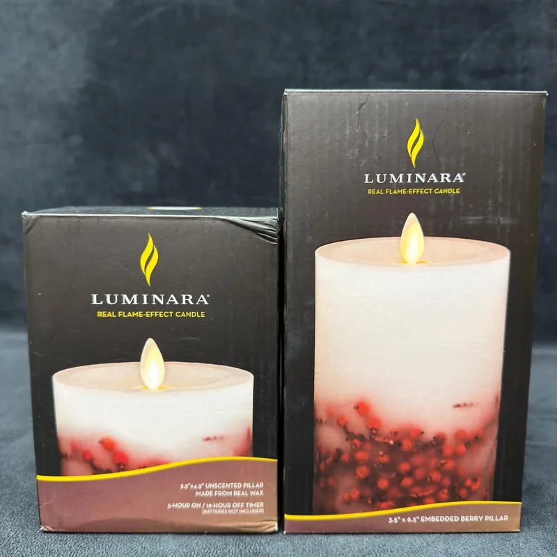 Lot of Two Luminara Real Flame Effect LED Pillar Candles New from auction in Orlando, Florida — image 10