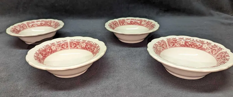 4 Syracuse Strawberry Hill Pink Rim Cereal Bowls C from auction in Orlando, Florida — image 44