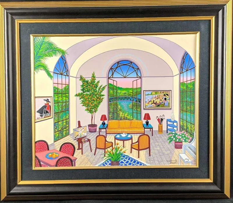 Fanch Interior W Seurat Embellished Serigraph W3 from auction in Orlando, Florida — image 18
