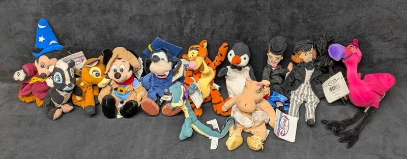 12 Disney Mary Poppins Fantasia Bambi Mickey Goofy Tigger Bean Bags from auction in Orlando, Florida — image 47