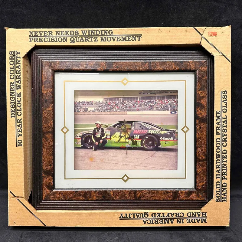 Kyle Petty #42 NASCAR Yardley Clock Framed Mello Yello from auction in Orlando, Florida — image 7