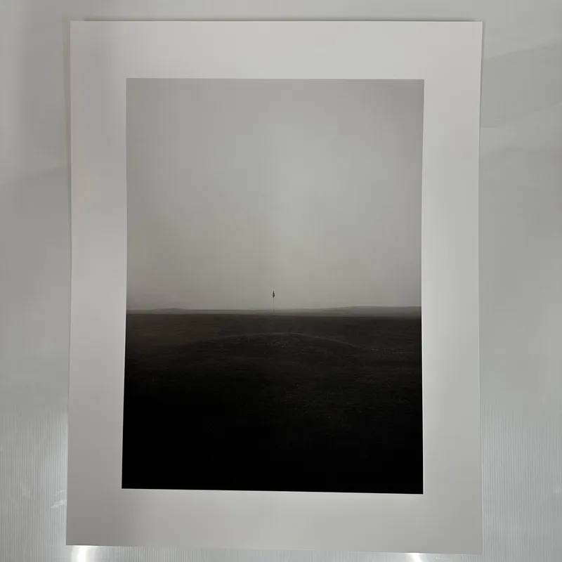 Black and White Minimalist Golf Course Photography Print Foggy Fairway Scene #3 from auction in Orlando, Florida — image 11
