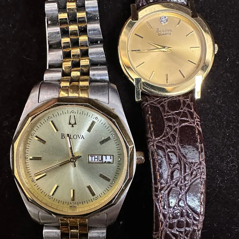 Bulova Wristwatch Pair Stainless Steel and Gold-Tone Quartz Leather Strap from auction in Orlando, Florida — image 46