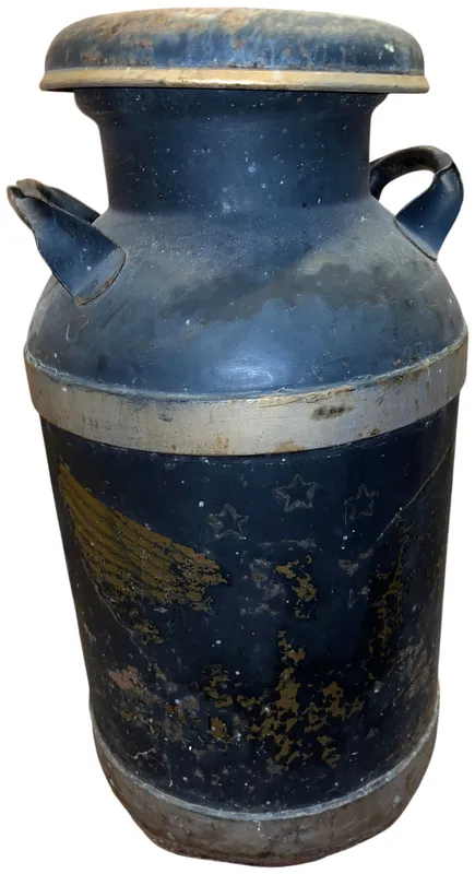 Vintage Painted Americana Style Steel Milk Can from auction in 212 Cazenovia Street, — image 48