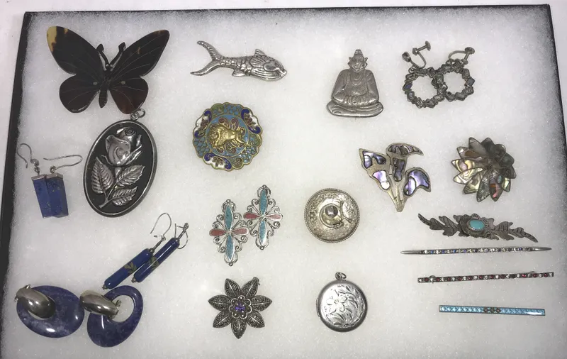 Silver Lot - Includes Lapis, Turquoise, Marcasite, from auction in 212 Cazenovia Street, — image 31