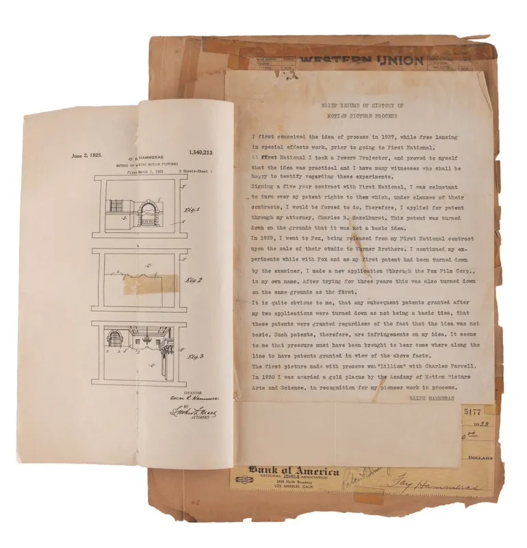 Ralph Hammeras' Patent for Motion Picture Matte Painting. from auction in Studio City, California — image 13