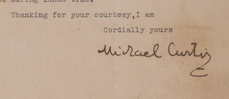 A Rare Director Michael Curtiz Signed Letter. from auction in Studio City, California — image 14