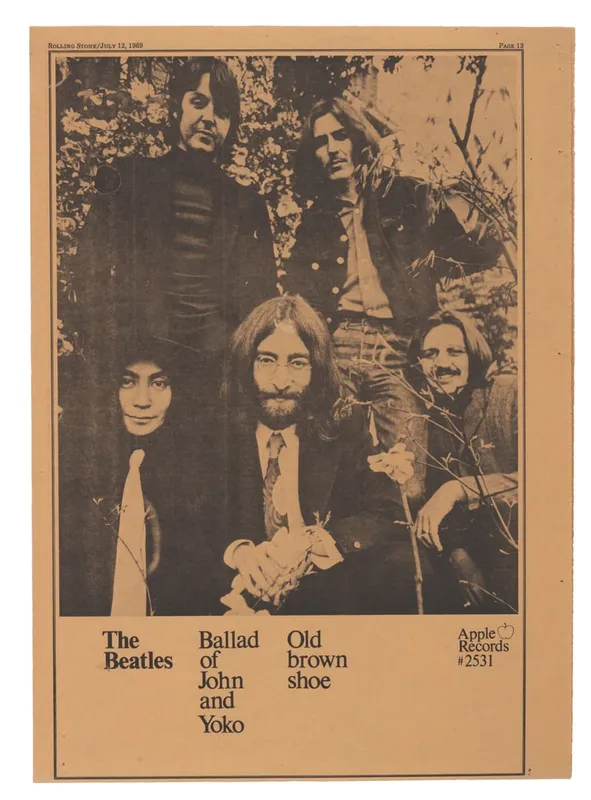 A Beatles "The Ballad of John and Yoko" Rolling Stone Ad. from auction in Studio City, California — image 46