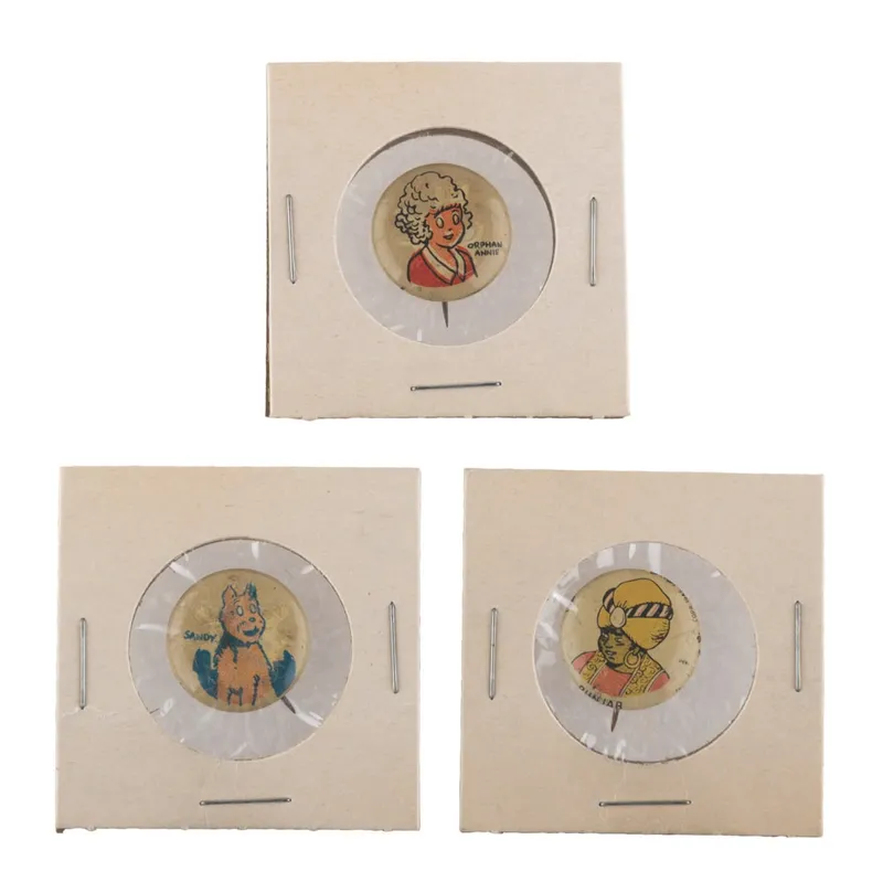 A Trio of "Little Orphan Annie" Kellogg's PEP Pins. from auction in Studio City, California — image 2