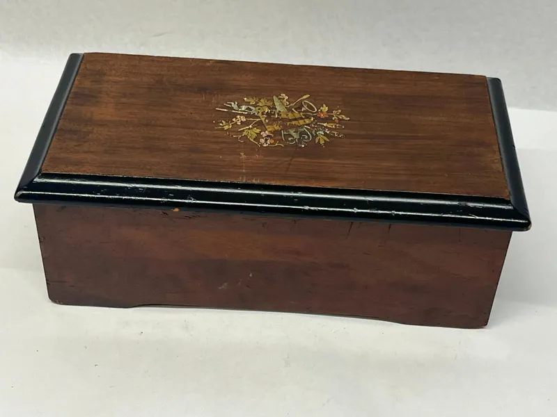 Antique Inlaid Wood Cylinder Music Box from auction in Dundee, Ohio — image 14