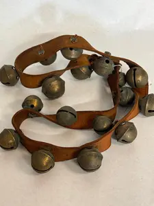 Antique Cast Brass Petal Sleigh Bells