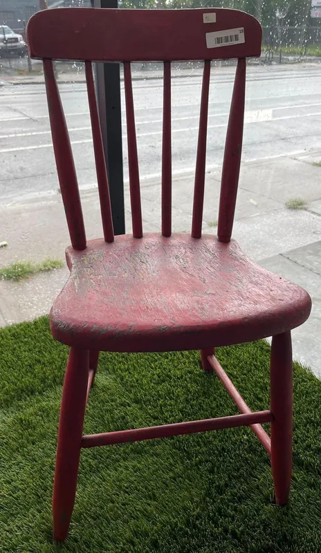 Red-Painted American Spindle Side Chair from auction in Dundee, Ohio — image 18
