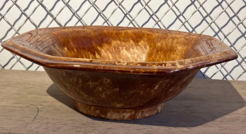 Rockingham Octagonal Yellowware Bowl from auction in Dundee, Ohio — image 27