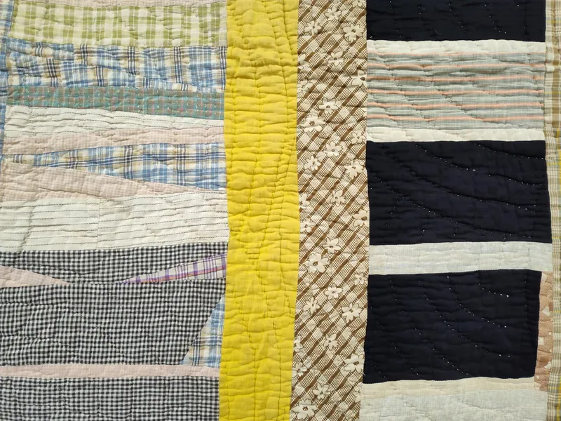 American Folk Art Patchwork Cotton Strip Quilt from auction in Dundee, Ohio — image 22