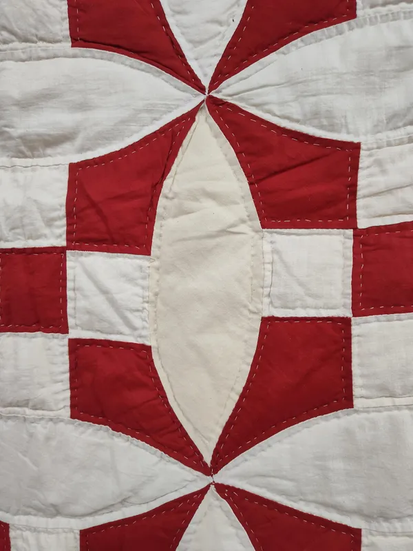 American Red & White Hearts & Gizzards Quilt from auction in Dundee, Ohio — image 25