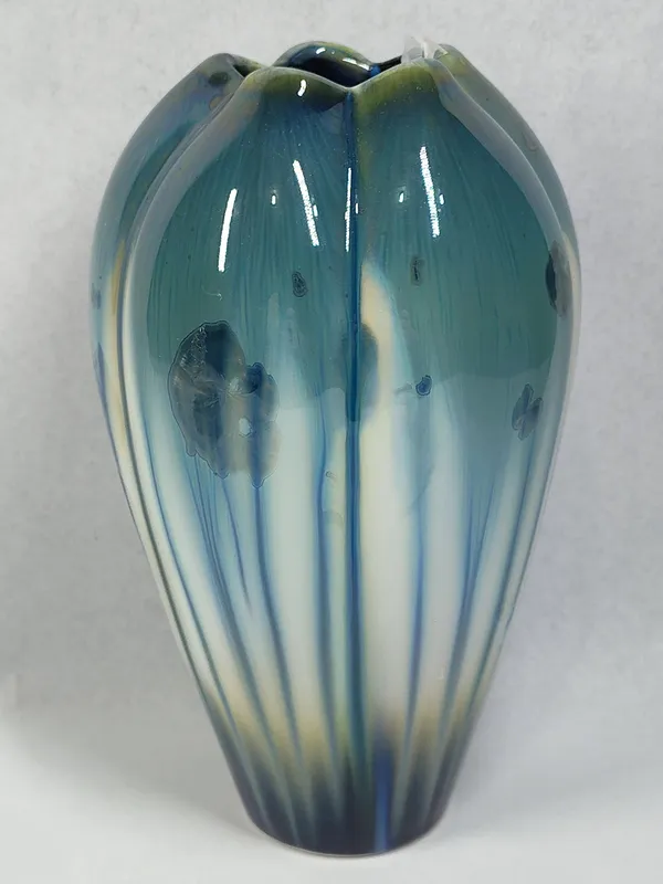Bill Campbell Signed Crystalline Vase from auction in Dundee, Ohio — image 4