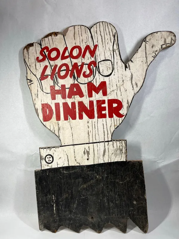 Painted Wood Solon Lions Thumbs-Up Sign from auction in Dundee, Ohio — image 15