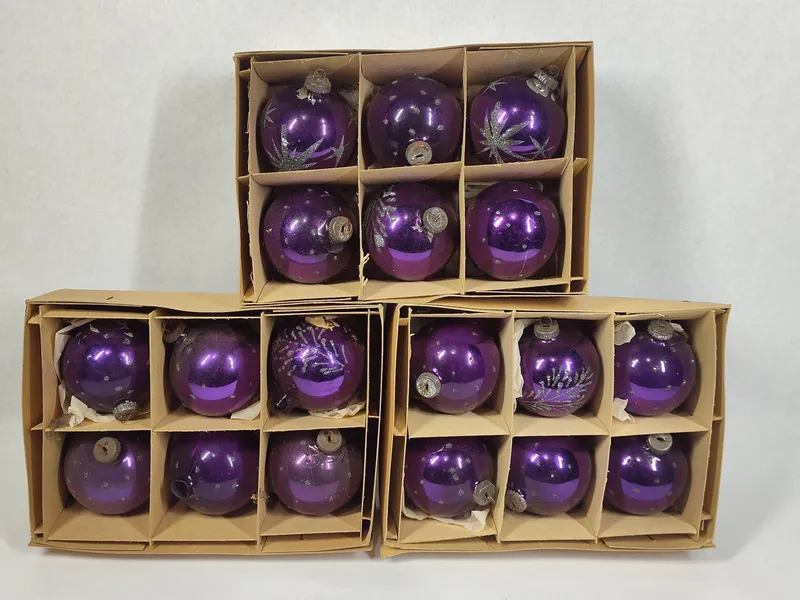 18  Purple Glass Christmas Ornaments from auction in Dundee, Ohio — image 17