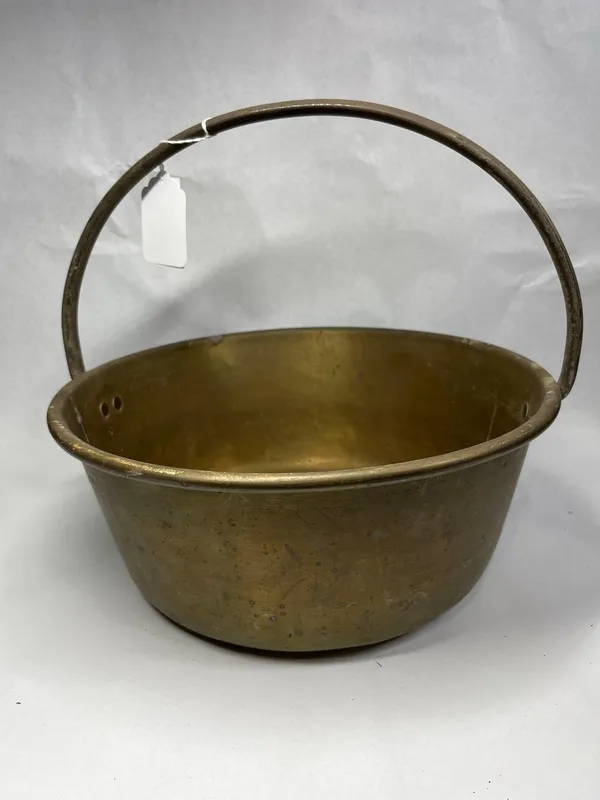 19th C. Spun Brass Jam Pan, Iron Handle from auction in Dundee, Ohio — image 40