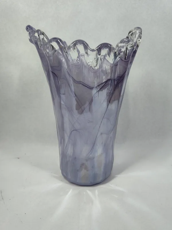 Murano Style Lavender Swirl Glass Vase from auction in Dundee, Ohio — image 43