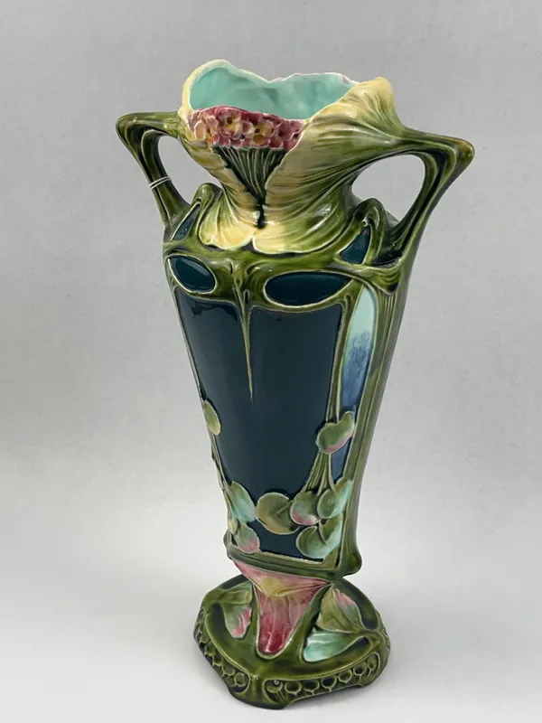 Austrian Amphora Majolica Floral Vase from auction in Dundee, Ohio — image 8