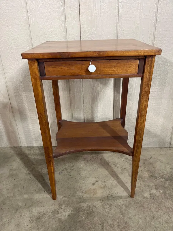 Antique American Wood Side Table, Shelf from auction in Dundee, Ohio — image 6