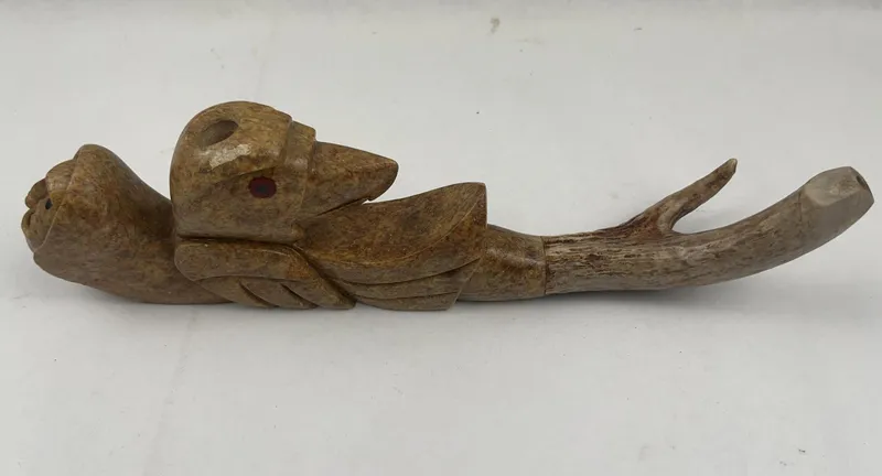Randy Henry Figural Stone & Antler Pipe from auction in Dundee, Ohio — image 41
