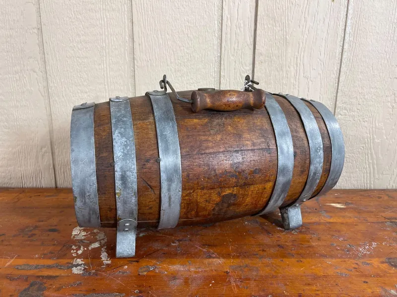 Vtg Wood Dispensing Keg w/ Brass Spigot from auction in Dundee, Ohio — image 43