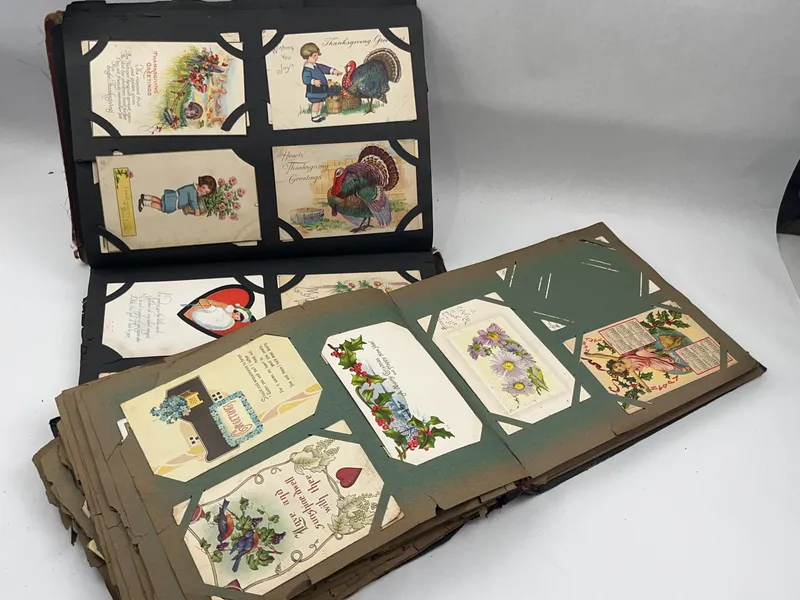 Pair Vtg Postcard Albums, 19th-20th C from auction in Dundee, Ohio — image 45
