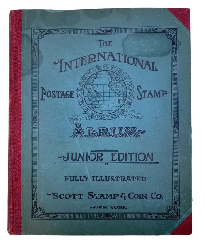 Over 1450 Antique Postage Stamps in 1924 Edition International Postage Stamp Book from auction in Dundee, Ohio — image 3