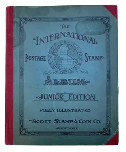 Over 1450 Antique Postage Stamps in 1924 Edition International Postage Stamp Book
