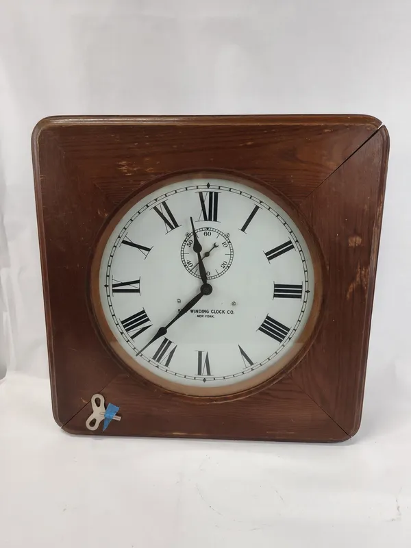 Self Winding Clock Co. Wood Wall Clock from auction in Dundee, Ohio — image 10