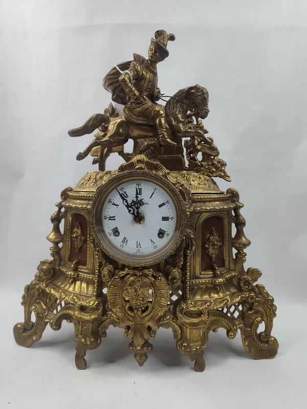 20th C. Italian Gilt Metal Horse Clock from auction in Dundee, Ohio — image 11