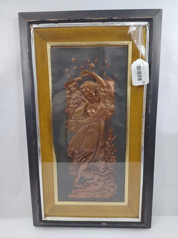 Art Nouveau Copper Repousse Luna Plaque from auction in Dundee, Ohio — image 13