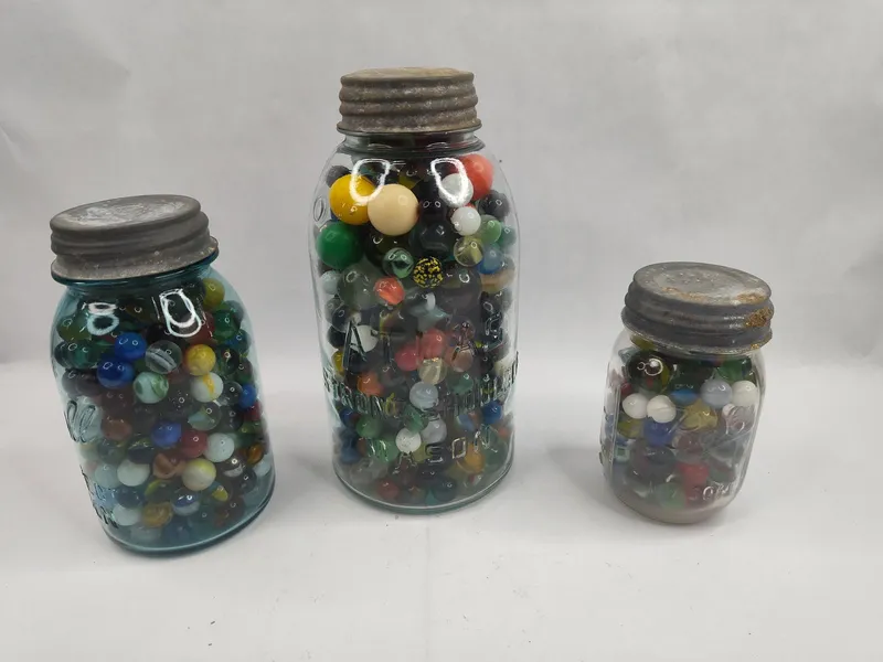 Set 3 Mason Jars w/ Marbles from auction in Dundee, Ohio — image 15
