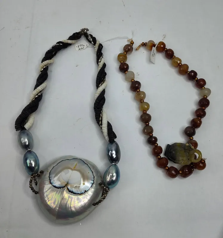 Pair 14K Gold, Pearl & Stone Necklaces from auction in Dundee, Ohio — image 31