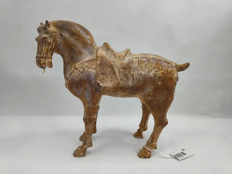 Cast Metal Tang Style Saddled Horse from auction in Dundee, Ohio — image 37