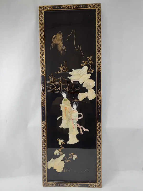 Chinese Lacquer Panel w/ MoP & from auction in Dundee, Ohio — image 36