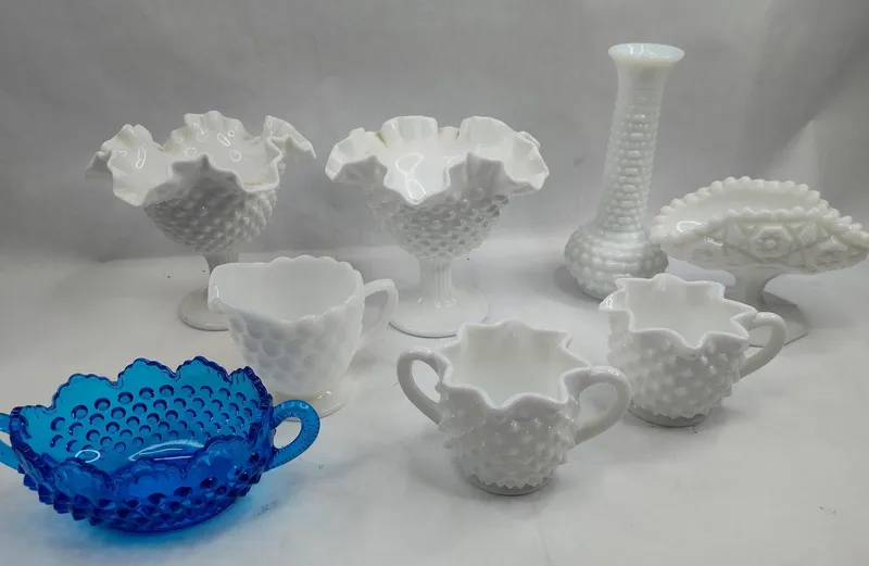 Hobnail Pattern Glass Items from auction in Dundee, Ohio — image 48