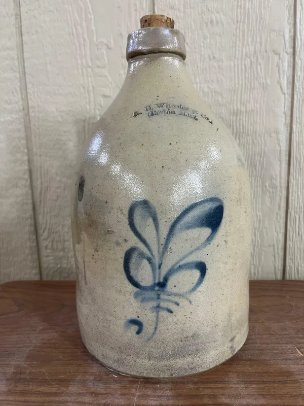 A.B. Wheeler & Co. Salt Glazed Jug from auction in Dundee, Ohio — image 1