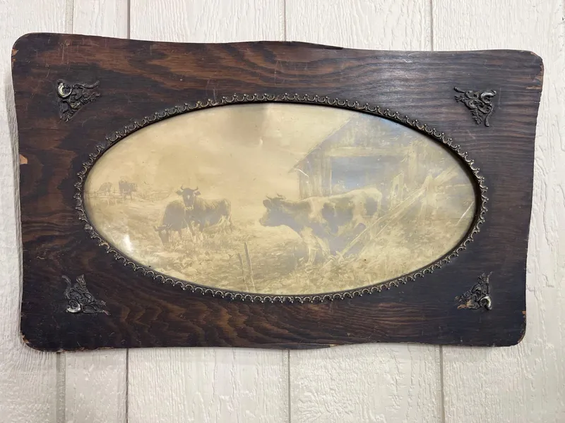 Sepia Photo, Pastoral Farm, Oak Frame from auction in Dundee, Ohio — image 13