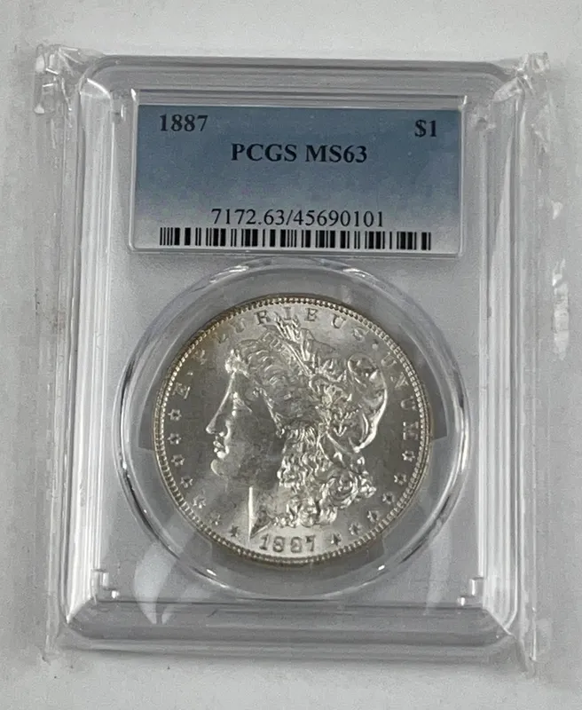 1887 US Morgan Silver Dollar PCGS MS63 from auction in Dundee, Ohio — image 30
