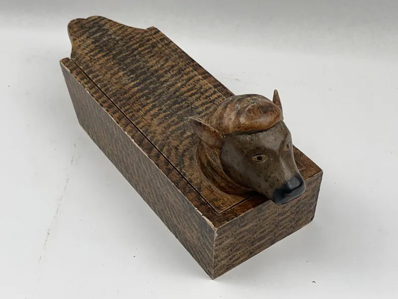 Folk Art Faux Painted Wood Slide Box from auction in Dundee, Ohio — image 35