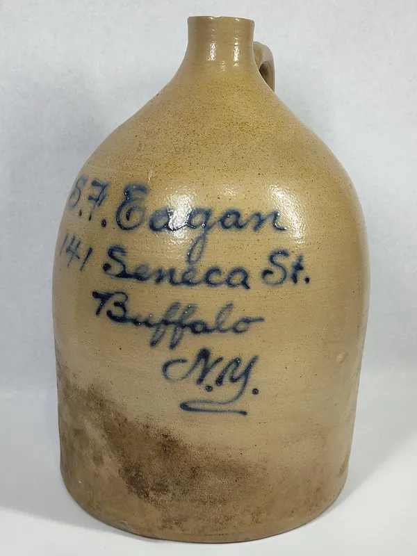 Lyons NY S.F. Eagan Advertising Jug from auction in Dundee, Ohio — image 3