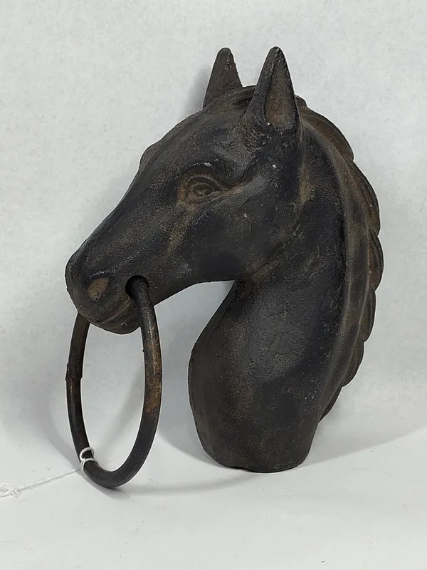 Iron Horse Head Hitching Topper w/ Ring from auction in Dundee, Ohio — image 4
