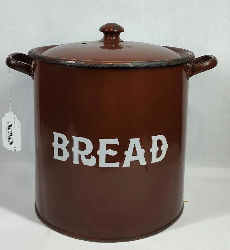 Gebruder Bing Enameled Metal Bread Bin from auction in Dundee, Ohio — image 12