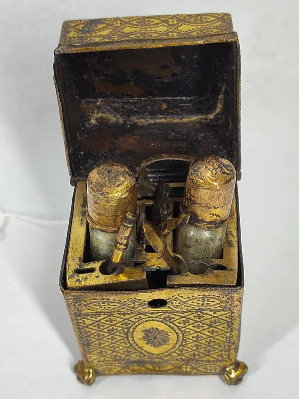 Gilt Brass Necessaire w/ Glass & Tools from auction in Dundee, Ohio — image 28